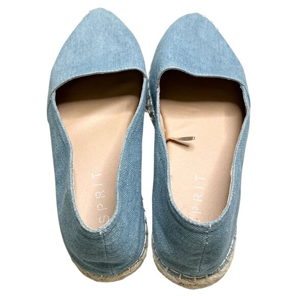 ESPRIT Wyoming Light Blue Chambray Denim Espadrilles Slip-On Shoes Jute Sole 9.5 - Picture 6 of 12